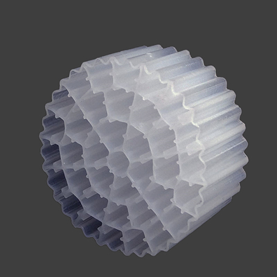 White Virgin HDPE MBBR Water Filter Media 25*10mm Untuk Pengolahan Air Limbah