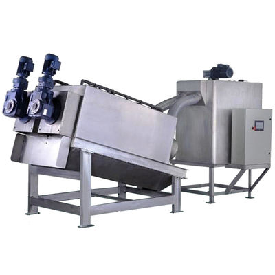 SS304 Screw Press Sludge Dewatering Machine Sludge Dehydrator System 10-5000M3 / D